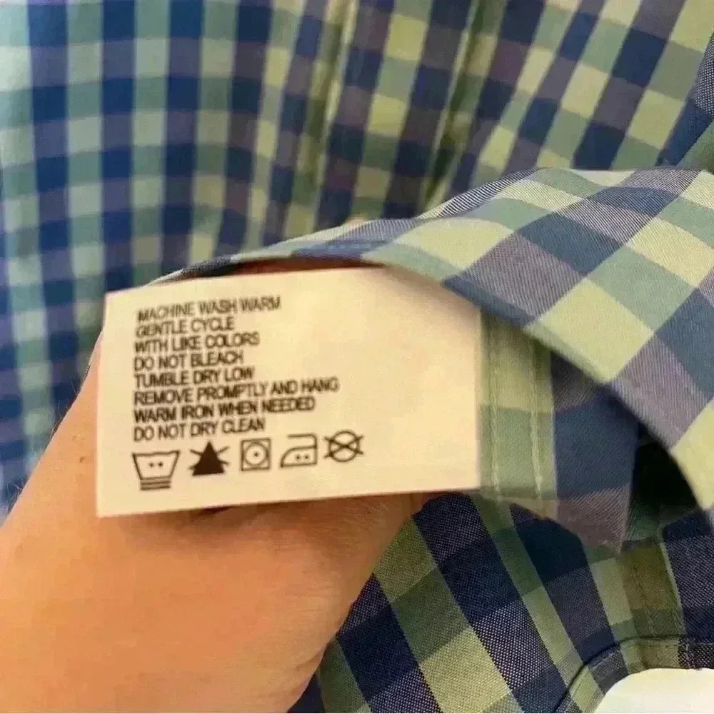 Orvis Blue Green Check Plaid Short Sleeve Button Down Shirt Size Large - Picture 9 of 15
